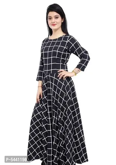 Crepe checkered pattern Gown-thumb2