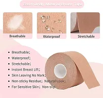 KRIVAZ Boob Tape with 10 Nipple Pasties Multipurpose Nipple Tape for Women Push Up & Lifting Body Tape for Women Breast Tape Breast Lift Bra Tape Bob Tape for Breast Lift(Skin Color/-thumb1