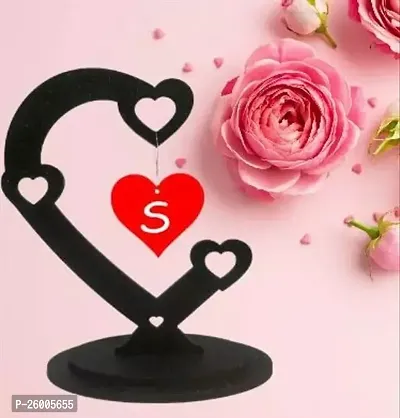 Stylish Love Showpiece With Letter S, Valentine Gift For Girlfriend, Boyfriend, Husband, Wife
