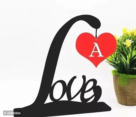A Name Best Valentines Day Special Gift For Someone Special Person, A Alphabet Heart Hanging Wooden Love Shape Showpiece For Table Decoration, Best Gift For Boyfriend ,Birthday Gift (Size 21X19 Cm)