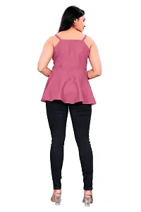 Stylish Magenta Rayon Solid Top For Women-thumb1