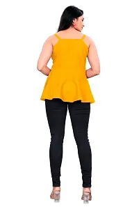 Stylish Yellow Rayon Solid Top For Women-thumb2