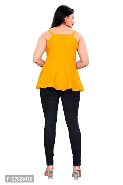 Stylish Yellow Rayon Solid Top For Women-thumb3