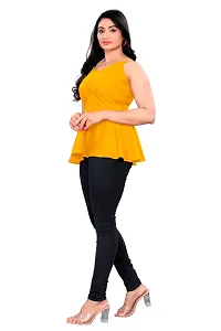 Stylish Yellow Rayon Solid Top For Women-thumb3