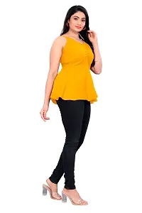 Stylish Yellow Rayon Solid Top For Women-thumb1