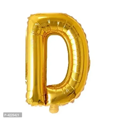 Unique Alphabet Foil Balloon -D (Golden)-thumb0