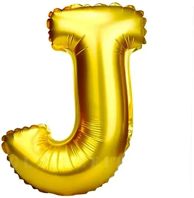 Unique Alphabet Foil Balloon -J (Golden)