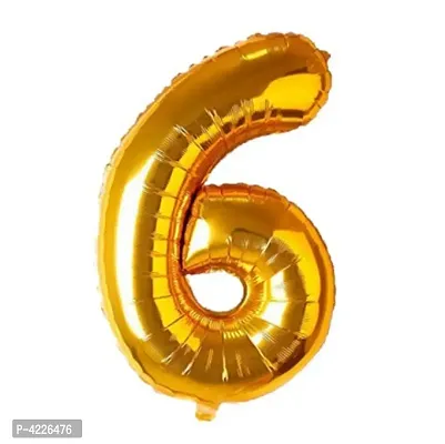 Special Foil Balloon (Number 6) (Golden)-thumb0