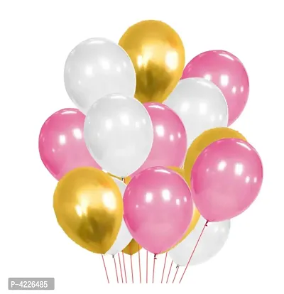 Theme Golden, White and Pink Metallic Latex Balloon (Set of 51 Pic)-thumb2