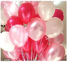 Theme Red, White and Pink  Metallic Latex Balloon (Set of 51 Pic)-thumb1