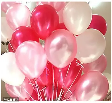 Theme Red, White and Pink  Metallic Latex Balloon (Set of 51 Pic)-thumb2