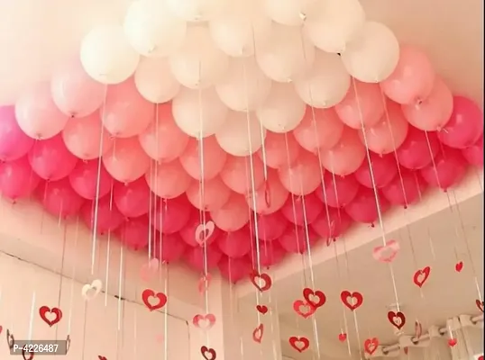 Theme Red, White and Pink  Metallic Latex Balloon (Set of 51 Pic)