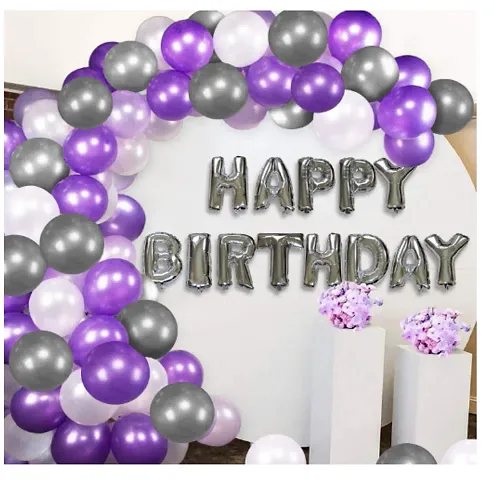 Happy Birthday Foil Letter with Metallic Balloons