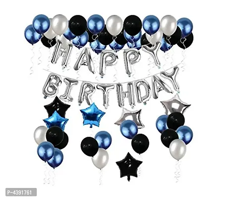 Kids Lavish Decor Combo Birthday Letter foil Balloon + Star Foil +  Mettallic Balloon-thumb0