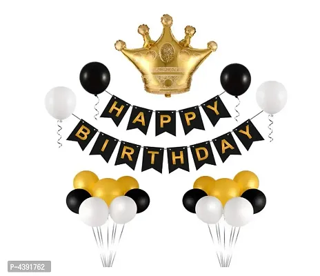 Kids Prime Crown Combo Birthday Banner + Crown Foil + Mettallic Balloons