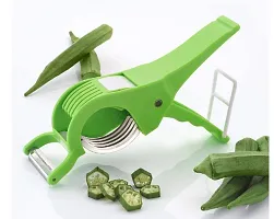 Plastic Vegetables Smart Knife Scissor Clever Cutter Chopper And Vegetables Slicer With Peeler For Kitchen (Combo)-thumb2