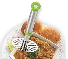 steel Potato  Masher with Stainless Steel Egg Beater Whisker and Momos Tong-thumb2