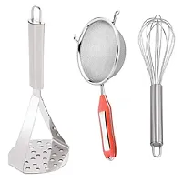 Steel Potato  Masher with Stainless Steel Momo Tong-thumb2