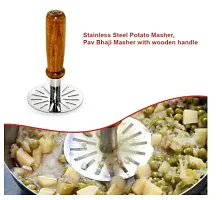 Egg whisher (Plastic) + Potato Masher with Wooden handle-thumb2