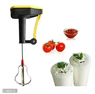 Silicone Oil Brush and Spatula, Plastic Whisk Beater and Manual Power Free Hand Blender-thumb3