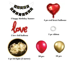 Happy Birthday Decorations Combo Metallic Love Foil Balloon Led Light Deacute;cor- 40 Pieces-thumb1