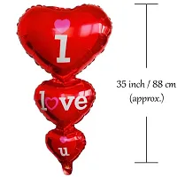 I Love U Foil Triple Heart Balloon-thumb1