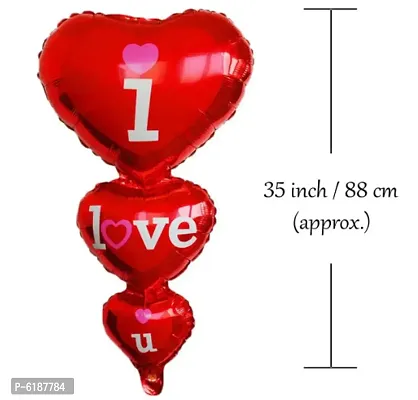 I Love U Foil Triple Heart Balloon-thumb2