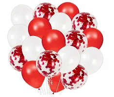 Cursive Love Foil Balloons With Three Red Heart  And 20 Red And White Balloons With 5 Red Confetti Balloons-thumb2