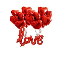 Red Cursive Love Foil Balloons With 8 Red Heart-thumb1