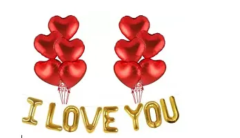 I Love You 8 Pieces Red Heart Foil-thumb1