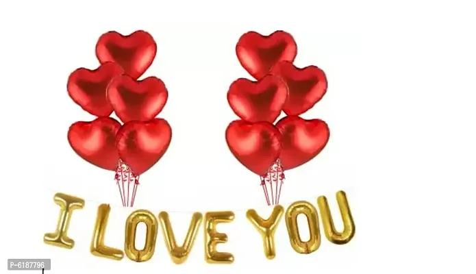 I Love You 8 Pieces Red Heart Foil-thumb2