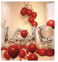 Red And White Balloons Combo For Valentines Day-thumb1