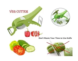Combo Of New 2 In 1 Handy Vegetable Plastic Chopper And Whisper +Vegetable Cutter And Peeler (Multi Colour)(Combo)-thumb1