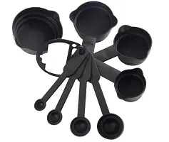 8 Pcs Black Measuring Cups And Spoons Set, Silicone Spatula And Brush Set+ Whisk-thumb1