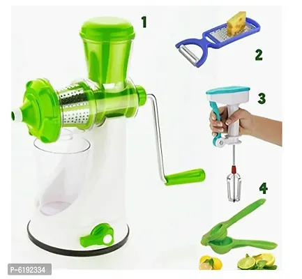 Hand Juicer For Fruits And Vegetables + Lemon Squeezer + Mini Cheese Grater + Hand Blender