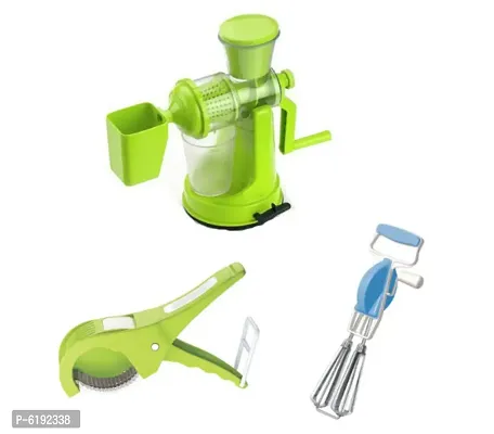 Manual Hand Juicer For Fruits And Vegetables With Steel Handle +Plastic Vegetables Cutter + Double Blade Blender
