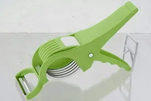 Combo Of Plastic Vegetable Cutter 5 Sharp Blade With Peeler And Multi-Functional Apple Cutter With Potato Masher-thumb2