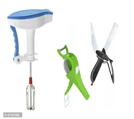 Combo Of Clever Cutter Knife, Power Free Hand Blender, Vegetable Cutter