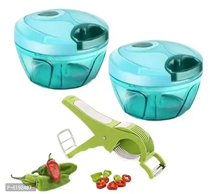 2Pcs Vegetable Plastic Chopper +Vegetable Cutter