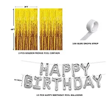 16 Pieces Golden Fringe &ndash; Silver Happy Birthday Foil Combo-thumb1