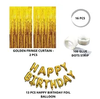 16 Pieces Golden Fringe ndash; Golden Happy Birthday Foil Combo-thumb2