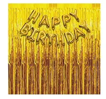 16 Pieces Golden Fringe ndash; Golden Happy Birthday Foil Combo-thumb1