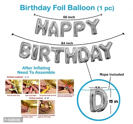 Happy Birthday Decorations For Boys Kit- Happy Birthday Foil Balloon, Pump, Glue Dot, Arch, Blue Black Balloons For Birthday, Foil Curtain-thumb3