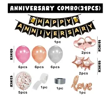 Happy Anniversary Decoration Kit For Home -31 Items Rose Gold Combo Set - Anniversary Decoration Items-thumb1