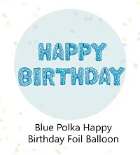 Blue Birthday Party Decoration Items For Adults andndash; Pack Of 30 Pieces andndash; Happy Birthday Foil, Fairy Light, Confetti and Metallic Balloons-thumb2