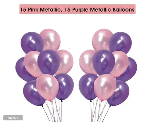 Trendy Tent Birthday Decoration Set Includes White Net For Cabana Theme Party With Led Lights, Happy Birthday Gold Cursive Banner And Pink Purple Metallic Balloons Romantic Dinner Decorations For Girls Backdrop-thumb3