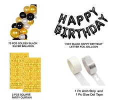 Trendy Happy Birthday Decoration Set Of 75 Pcs Golden Black-thumb1