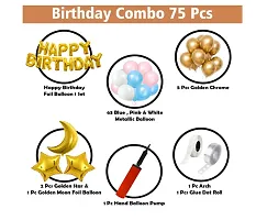 Trendy Happy Birthday Decorations For Boys-Happy Birthday Foil Balloon, Star-Moon Foil, Metallic Balloons With Hand Balloon Pump-Decoration Items For Birthday, Birthday Decoration Kit Combo-75Pcs-thumb1