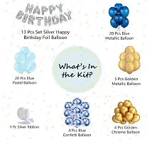 Trendy Blue Birthday Balloons For Decoration - Pack Of 67 Pcs - Happy Birthday Foil, Chrome, Confetti, Pastel And Metallic Balloons-thumb1