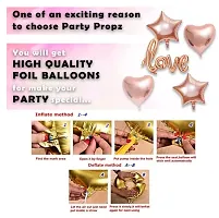 Trendy Paper, Foil, Latex Happy Anniversary Decoration Kit For Home - 31 Items Rose Gold Combo Set - Anniversary Decoration Items For Bedroom Balloon, Star, Heart-thumb4